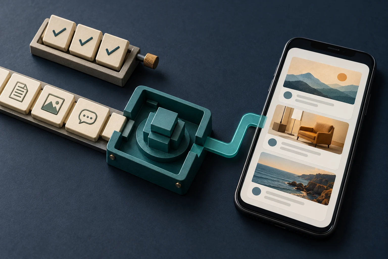 A model module connects prepared data to useful features inside a mobile app.
